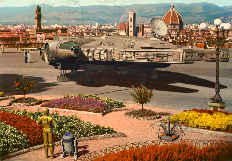 Illustration for article titled These Vintage Postcards Were Invaded By Aliens